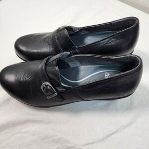 Dansko Jane Clogs Womens Size 43 Buckle Strap Leather Comfort Slip on Black 12.5
